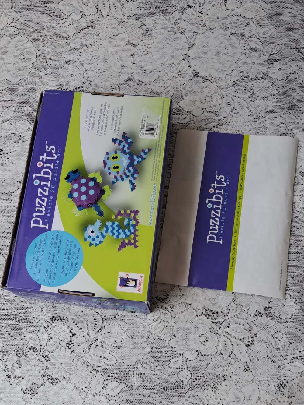 Vintage Flexible 3D Puzzle Art Set Ocean Theme Seahorse Turtle Octopus EUC